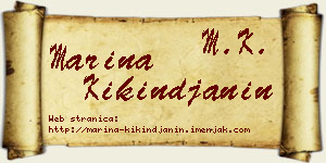 Marina Kikinđanin vizit kartica